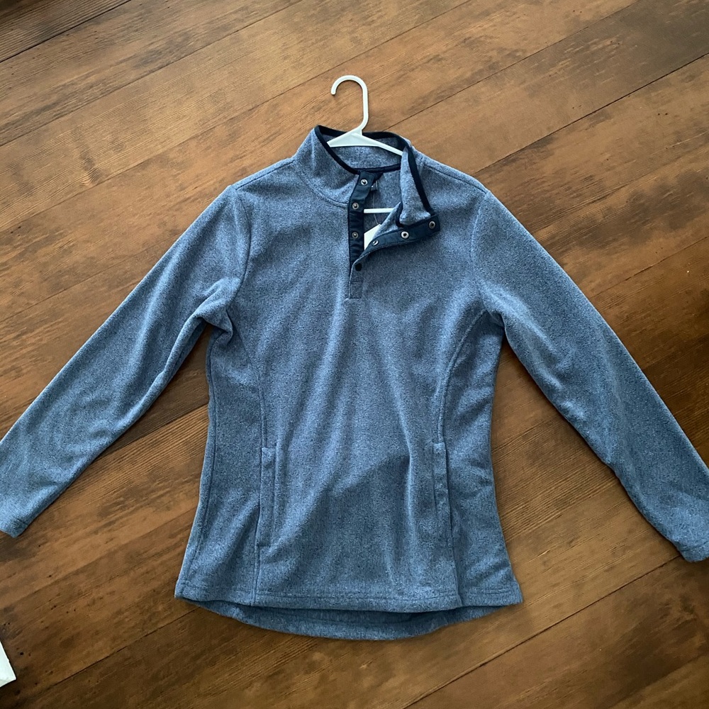 Charles River Navy/Heather Womens Fleece Pullover